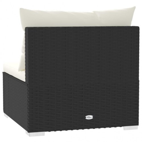 Midtersæde til havesofa med hynder polyrattan sort