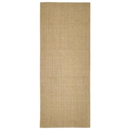 Gulvtæppe i sisal 100 × 250 cm - naturfarvet, skridsikkert