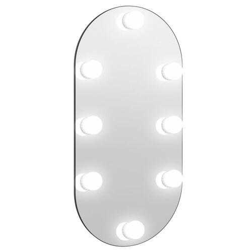 Spejl med LED-lamper 60x30 cm oval glas