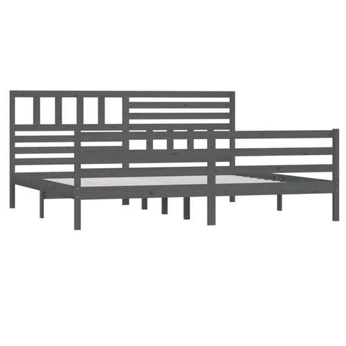 Sengeramme 200x200 cm massivt træ grå