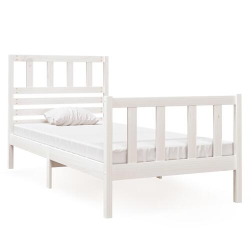 Sengeramme 75x190 cm Small Single massivt træ hvid