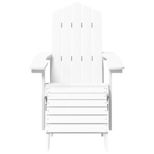 Adirondack-stol med fodskammel og bord HDPE hvid