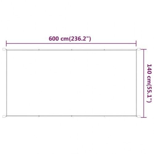 Lodret markise 140x600 cm oxfordstof beige