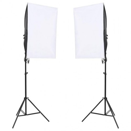 Fotostudiesæt med lampesæt og baggrund