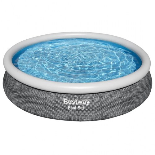 Bestway Fast Set swimmingpool 366 × 76 cm - rund, grå/hvid