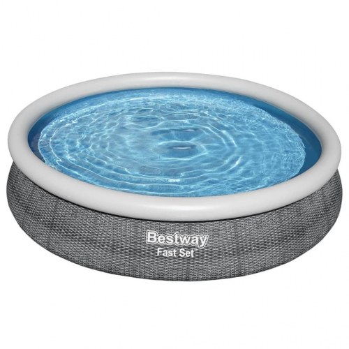 Bestway Fast Set swimmingpool 366 × 76 cm - rund, grå/hvid