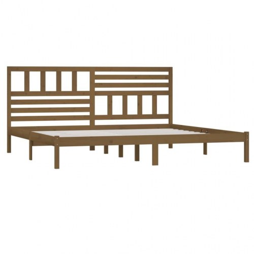 Sengeramme 200x200 cm i massivt fyrretræ - gyldenbrun