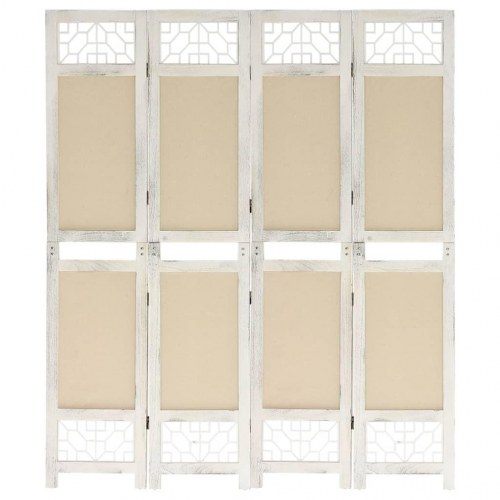 4-panels rumdeler 140x165 cm stof cremefarvet