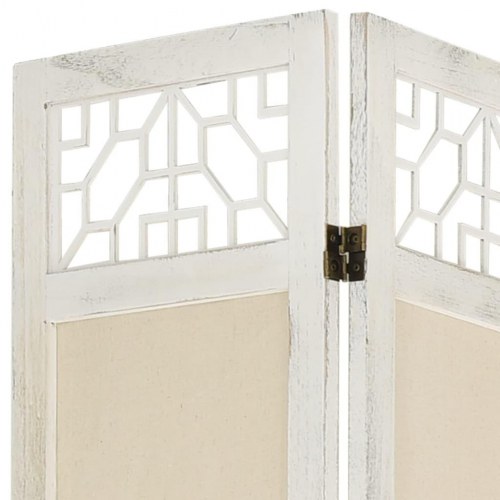 4-panels rumdeler 140x165 cm stof cremefarvet
