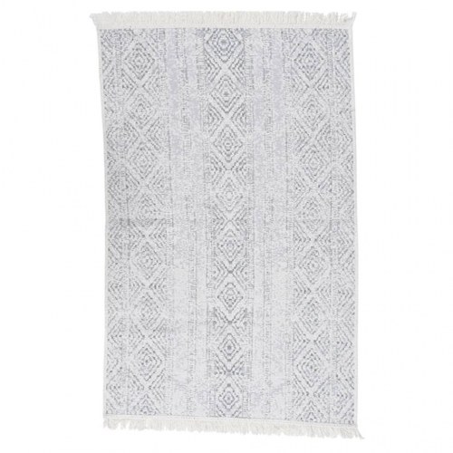 Gulvtæppe 160x230 cm bomuld lysegrå