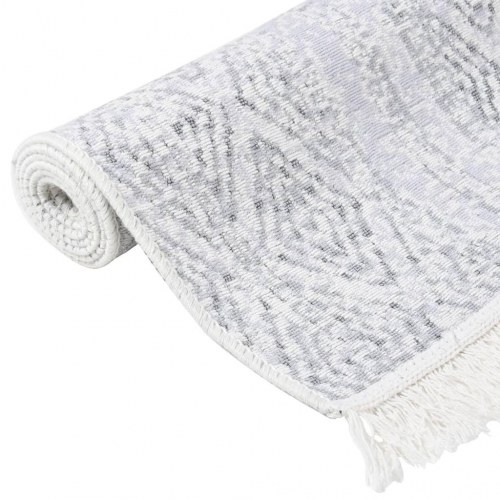 Gulvtæppe 160x230 cm bomuld lysegrå