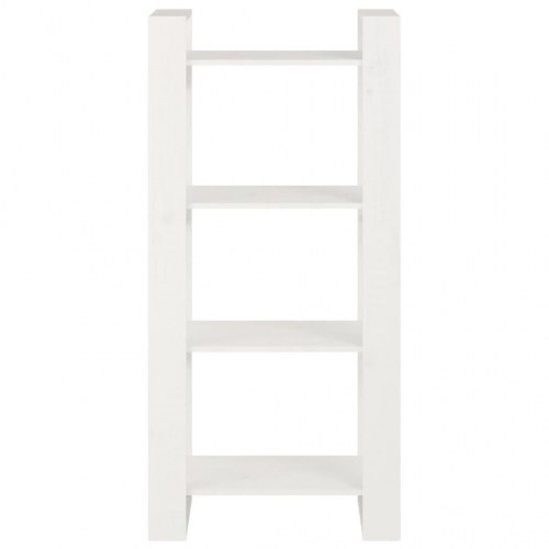 Bogreol/rumdeler 60×35×125 cm i massivt fyrretræ - hvid