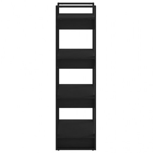 Bogreol/rumdeler i massivt fyrretræ - 60×35×125 cm, sort