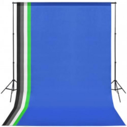Fotostudiesæt med softboxlampe og baggrund