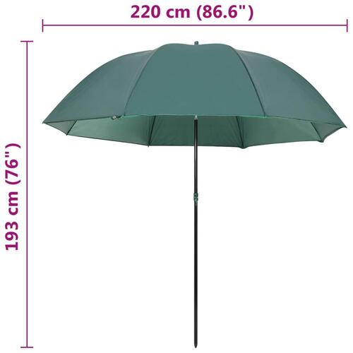 Parasol til fisketure 220x193 cm grøn