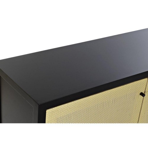 Skænk - sort/natur i spanskrør og gran, 120 × 38 × 76 cm