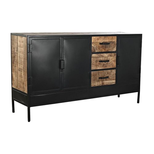 Skænk i metal og mangotræ - brun/sort 160 × 40 × 90 cm