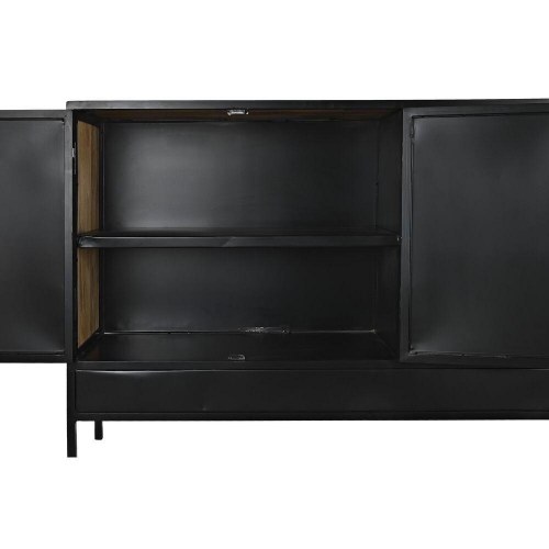 Skænk i metal og mangotræ - brun/sort 160 × 40 × 90 cm