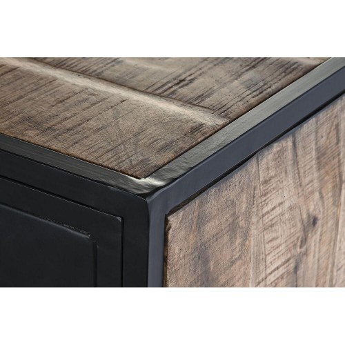 Skænk i metal og mangotræ - brun/sort 160 × 40 × 90 cm