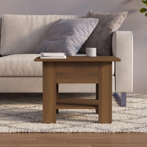 Sofabord 55 × 55 × 42 cm i konstrueret træ - brun egetræ