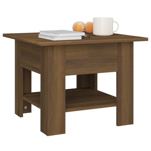 Sofabord 55 × 55 × 42 cm i konstrueret træ - brun egetræ