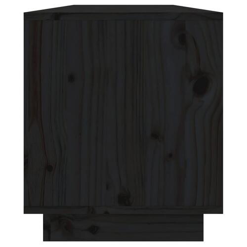 Tv-bord 110,5x34x40 cm massivt fyrretræ sort