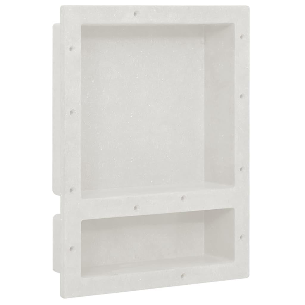 Bruseniche med 2 rum 41x51x10 cm mat hvid
