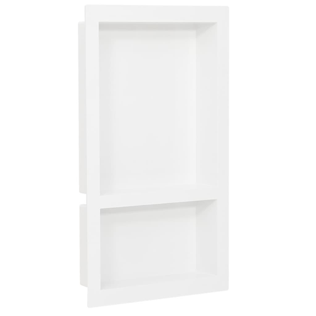 Bruseniche med 2 rum 41x69x9 cm mat hvid