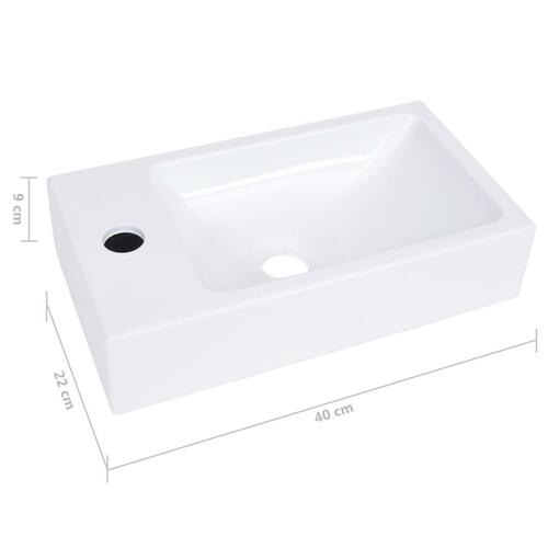 Håndvask 400x220x90 mm SMC hvid