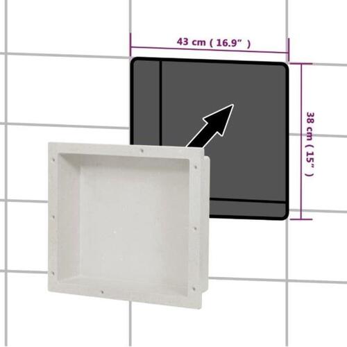 Bruseniche 41x36x10 cm mat hvid
