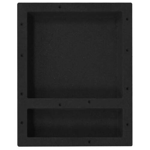 Bruseniche med 2 rum 41x51x10 cm mat sort
