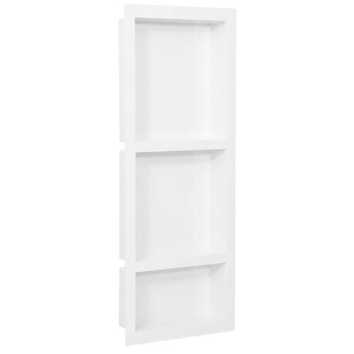 Bruseniche med 3 rum 41x99x9 cm mat hvid