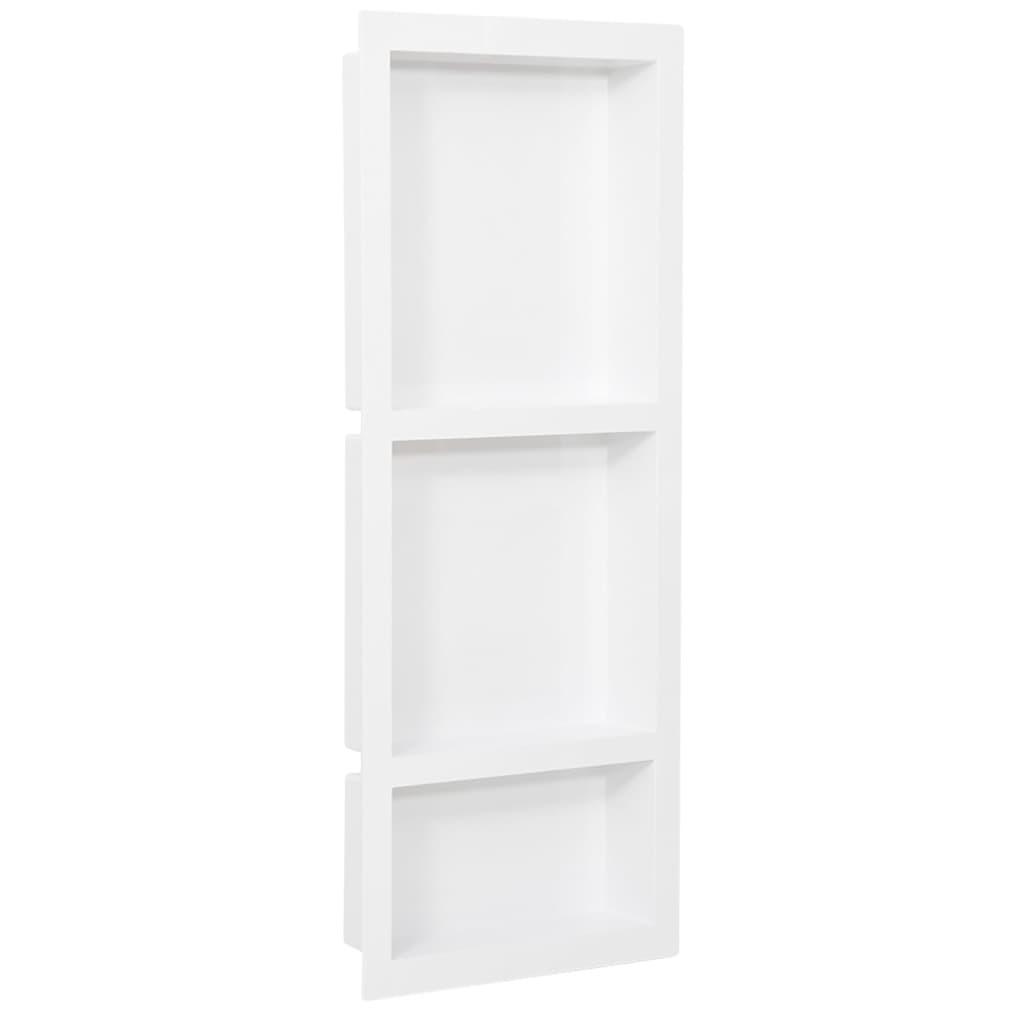 Bruseniche med 3 rum 41x99x9 cm mat hvid