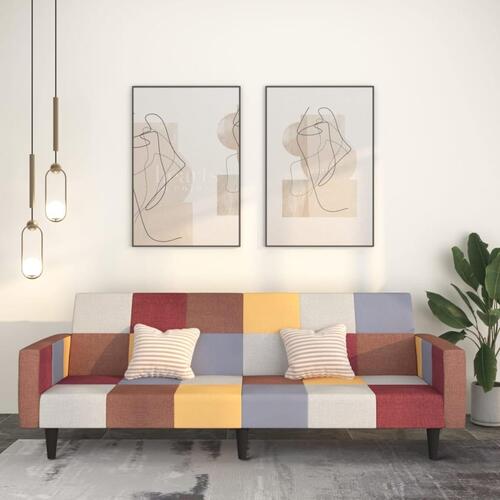 2-personers sovesofa med 2 puder stof