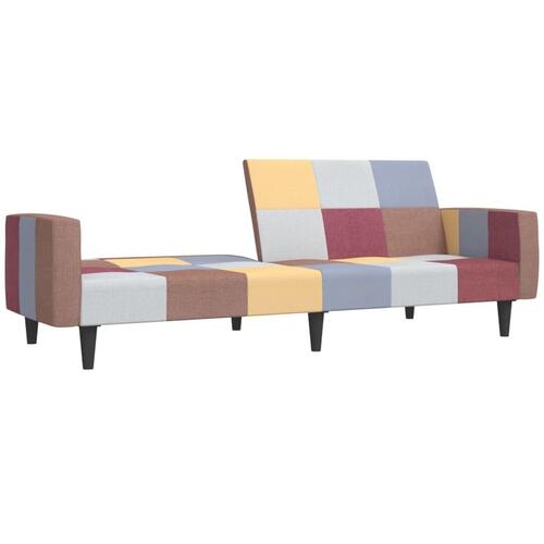 2-personers sovesofa med 2 puder stof
