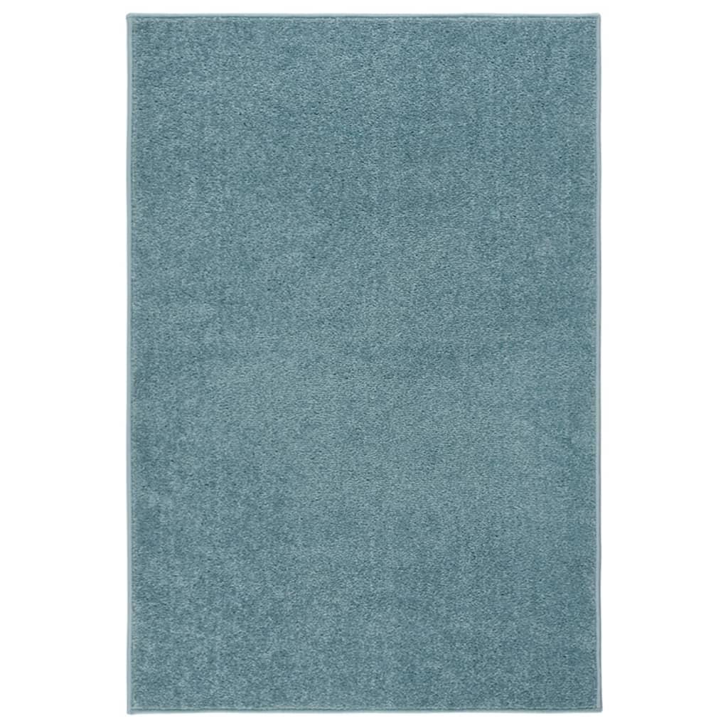 Gulvtæppe 160x230 cm kort luv blå