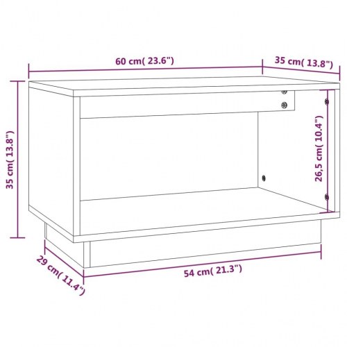 Tv-bord 60x35x35 cm massivt fyrretræ gyldenbrun