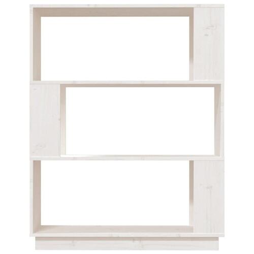Bogreol/rumdeler 80x25x101 cm massivt fyrretræ hvid