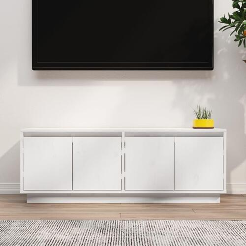 Tv-bord 110x34x40 cm massivt fyrretræ hvid
