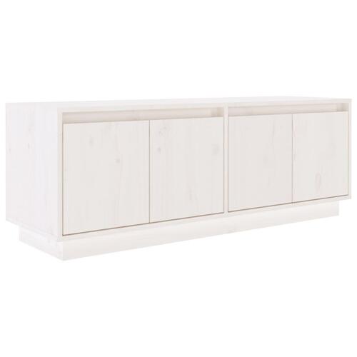 Tv-bord 110x34x40 cm massivt fyrretræ hvid
