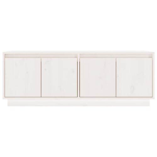 Tv-bord 110x34x40 cm massivt fyrretræ hvid