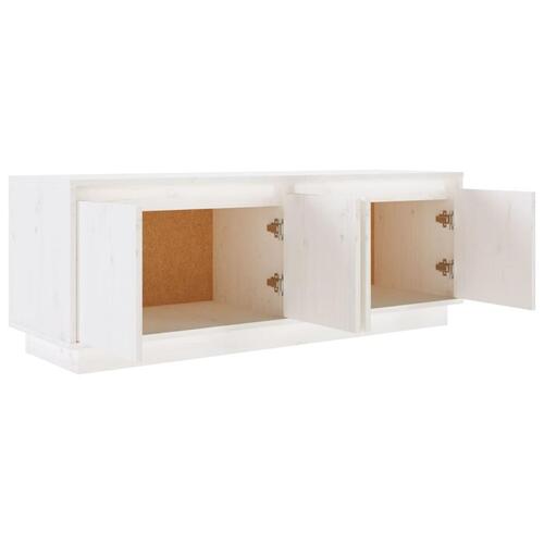 Tv-bord 110x34x40 cm massivt fyrretræ hvid