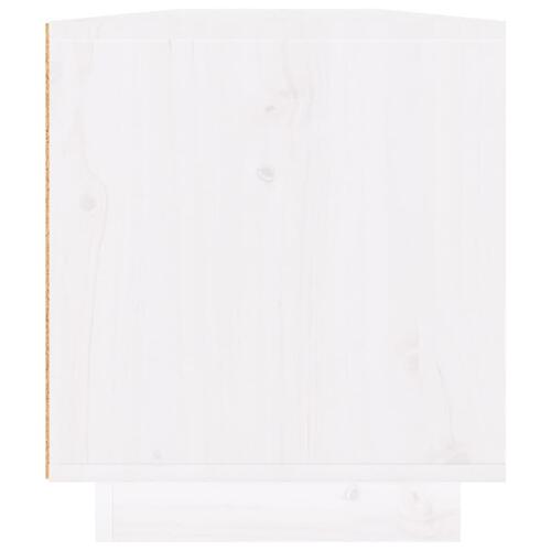Tv-bord 110x34x40 cm massivt fyrretræ hvid