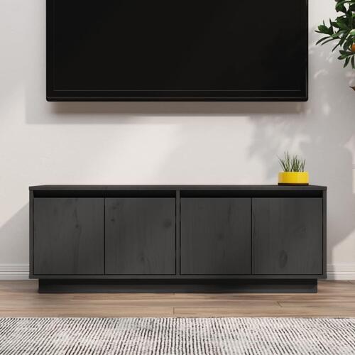 Tv-bord 110x34x40 cm massivt fyrretræ grå