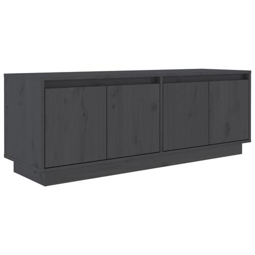 Tv-bord 110x34x40 cm massivt fyrretræ grå