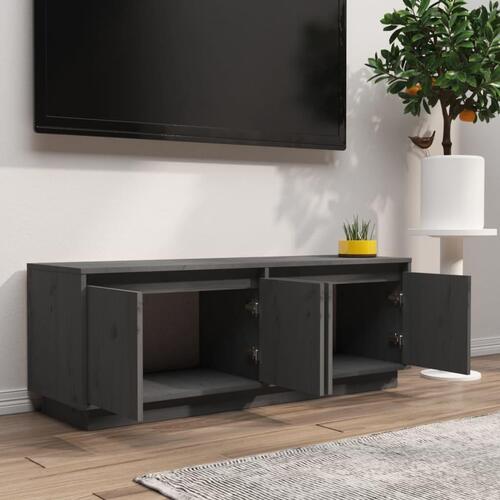 Tv-bord 110x34x40 cm massivt fyrretræ grå
