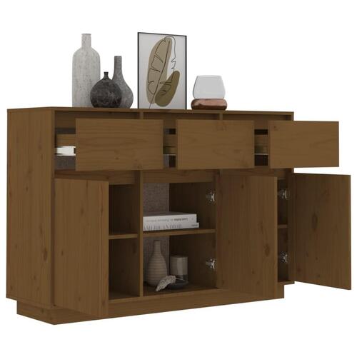 Skænk 110x34x75 cm massivt fyrretræ gyldenbrun