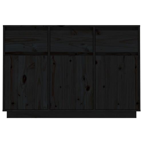 Skænk 110x34x75 cm massivt fyrretræ sort