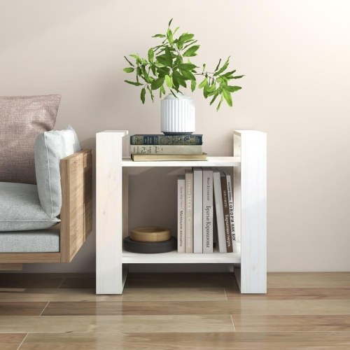 Bogreol/rumdeler 60×35×57 cm i massivt fyrretræ - hvid
