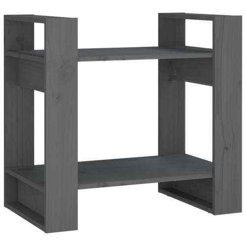 Bogreol/rumdeler 60×35×57 cm i massivt fyrretræ - grå